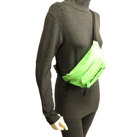 Balenciaga Belt Waist Bag Canvas Lime Green - Picture 9 of 9